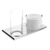 Keuco Edition 400 Double Holder With Tumbler & Lotion Dispenser - Chrome