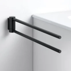 Keuco Plan Double Swivel Towel Rail - Black -The Bathroom Shop 14918370000 d1