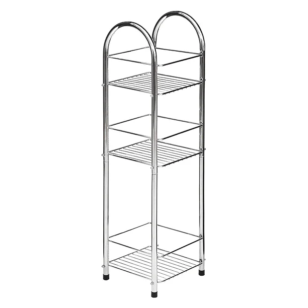 Chrome 3 Tier Bathroom Stand Small/Narrow - Freestanding 3 Chrome 3 Tier Bathroom Stand Small/Narrow - Freestanding - Image 3