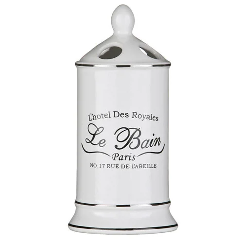 'Le Bain' White Ceramic Toothbrush Holder 1 'Le Bain' White Ceramic Toothbrush Holder