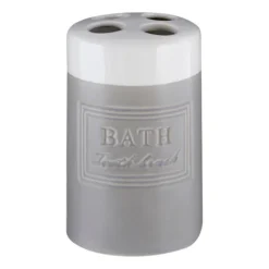 Vida Grey/White Toothbrush Holder