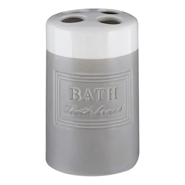 Vida Grey/White Toothbrush Holder 1 Vida Grey/White Toothbrush Holder
