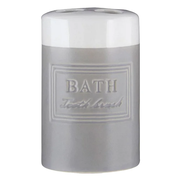 Vida Grey/White Toothbrush Holder 2 Vida Grey/White Toothbrush Holder - Image 2