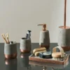 Neptune Toothbrush Holder - Concrete & Copper