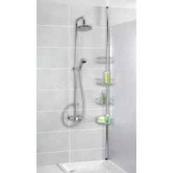 Wenko Domaso Stainless Steel Telescopic 4-Tier Corner Rack Storage -The Bathroom Shop 21736100 d1