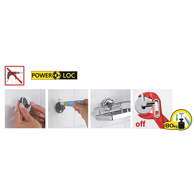 Wenko Premium Power-Loc Corner Shower Caddy 3 Wenko Premium Power-Loc Corner Shower Caddy - Image 3