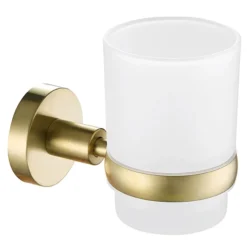 JTP Vos Brushed Brass Tumbler & Holder