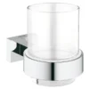 Grohe Essentials Cube Glass Tumbler With Holder