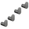 4 X Arezzo Gunmetal Grey Robe/Towel Hooks