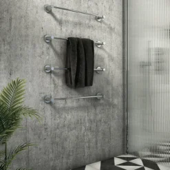 Arezzo 4-Bar Industrial Style Chrome Round Towel Rail -The Bathroom Shop 4xischrtb d1