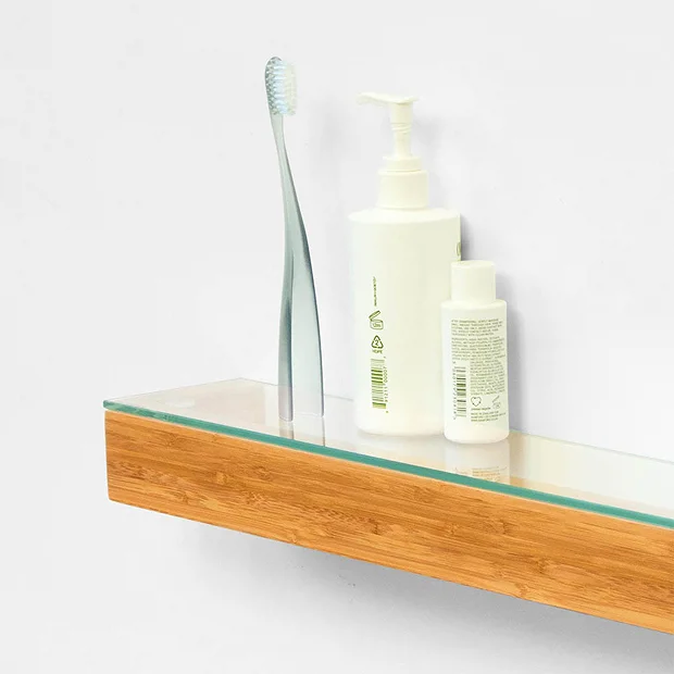 550mm Glass Shelf Bamboo 4 550mm Glass Shelf Bamboo - Image 4