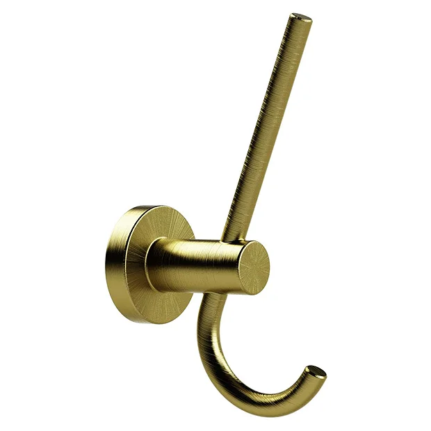 Miller Bond Brushed Brass Double Robe Hook 1 Miller Bond Brushed Brass Double Robe Hook