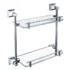 Heritage Chancery Double Glass Shelf - Chrome