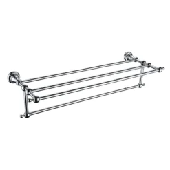 Heritage Holborn Double Bathroom Towel Shelf - Chrome