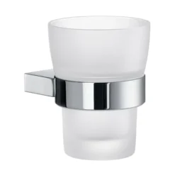 Smedbo Air Holder With Frosted Glass Tumbler - Polished Chrome