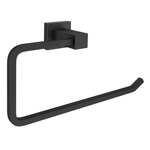 Arezzo Matt Black Towel Ring 2 Arezzo Matt Black Towel Ring - Image 2