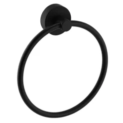 Arezzo Matt Black Round Towel Ring -The Bathroom Shop azb313 d2