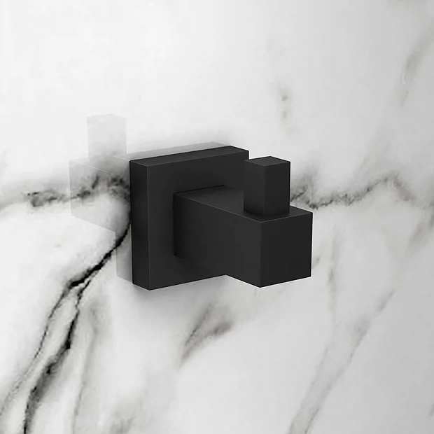 Arezzo Matt Black Modern Square Robe Hook 1 Arezzo Matt Black Modern Square Robe Hook
