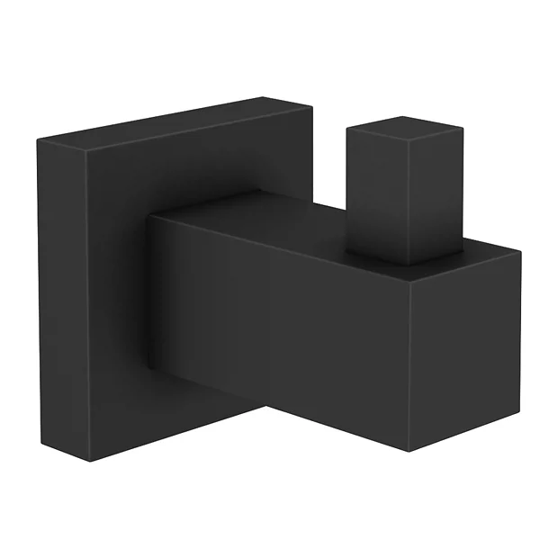 Arezzo Matt Black Modern Square Robe Hook 2 Arezzo Matt Black Modern Square Robe Hook - Image 2