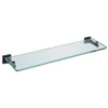 Arezzo Matt Black Modern Single Glass Shelf