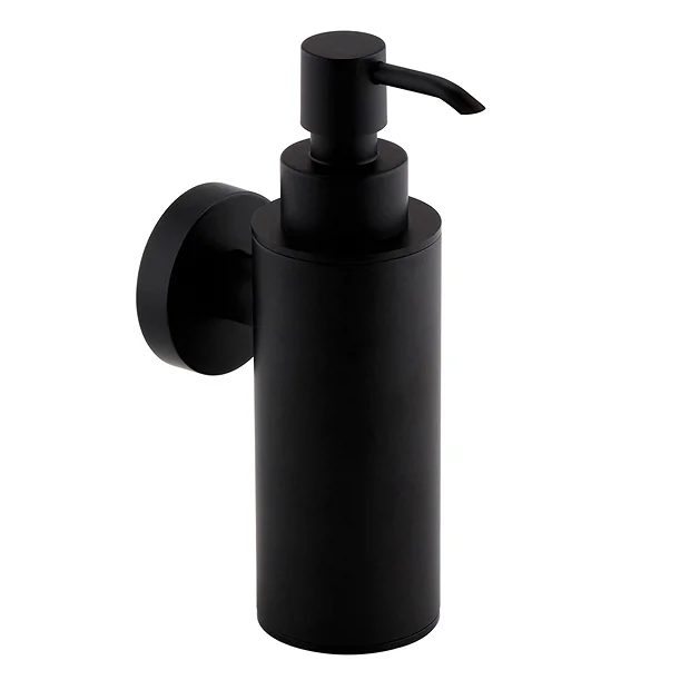 Arezzo Matt Black Round Wall Mounted Soap Dispenser 1 Arezzo Matt Black Round Wall Mounted Soap Dispenser