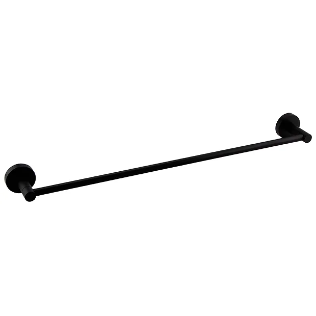 Arezzo Matt Black Round Single Towel Rail 2 Arezzo Matt Black Round Single Towel Rail - Image 2
