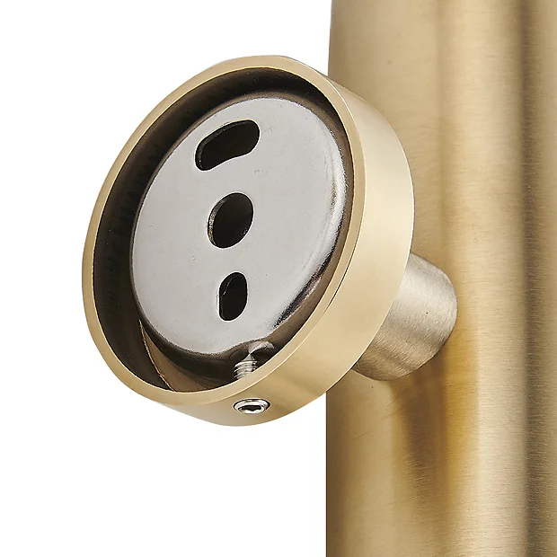 Arezzo Brushed Brass Round Wall Mounted Soap Dispenser 1 Arezzo Brushed Brass Round Wall Mounted Soap Dispenser