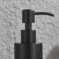 Arezzo Freestanding Round Soap Dispenser Matt Black 9 Arezzo Freestanding Round Soap Dispenser Matt Black -The Bathroom Shop azrd1mbfd2