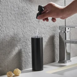 Arezzo Freestanding Round Soap Dispenser Matt Black 10 Arezzo Freestanding Round Soap Dispenser Matt Black -The Bathroom Shop azrd1mbfd3