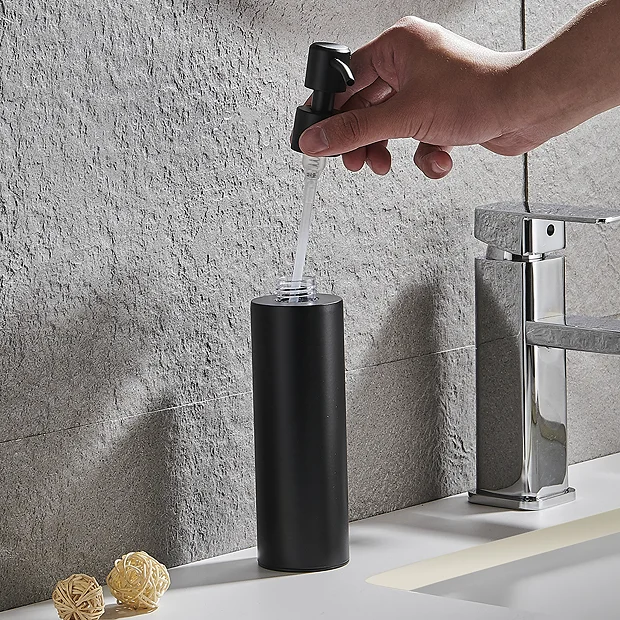 Arezzo Freestanding Round Soap Dispenser Matt Black 5 Arezzo Freestanding Round Soap Dispenser Matt Black - Image 5
