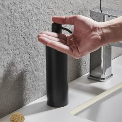 Arezzo Freestanding Round Soap Dispenser Matt Black 11 Arezzo Freestanding Round Soap Dispenser Matt Black -The Bathroom Shop azrd1mbfd4
