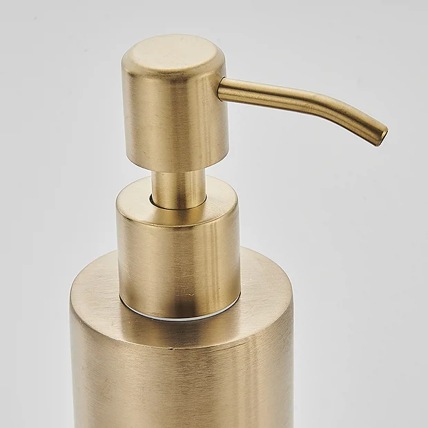 Arezzo Freestanding Round Soap Dispenser Brushed Brass 1 Arezzo Freestanding Round Soap Dispenser Brushed Brass