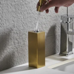 Arezzo Freestanding Square Soap Dispenser Brushed Brass 8 Arezzo Freestanding Square Soap Dispenser Brushed Brass -The Bathroom Shop azsq2bbf d2