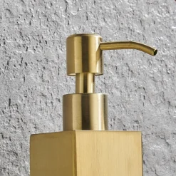 Arezzo Freestanding Square Soap Dispenser Brushed Brass 9 Arezzo Freestanding Square Soap Dispenser Brushed Brass -The Bathroom Shop azsq2bbf d3