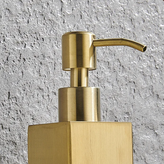 Arezzo Freestanding Square Soap Dispenser Brushed Brass 5 Arezzo Freestanding Square Soap Dispenser Brushed Brass - Image 5