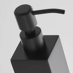 Arezzo Freestanding Square Soap Dispenser Matt Black 7 Arezzo Freestanding Square Soap Dispenser Matt Black -The Bathroom Shop azsq2mbf d1