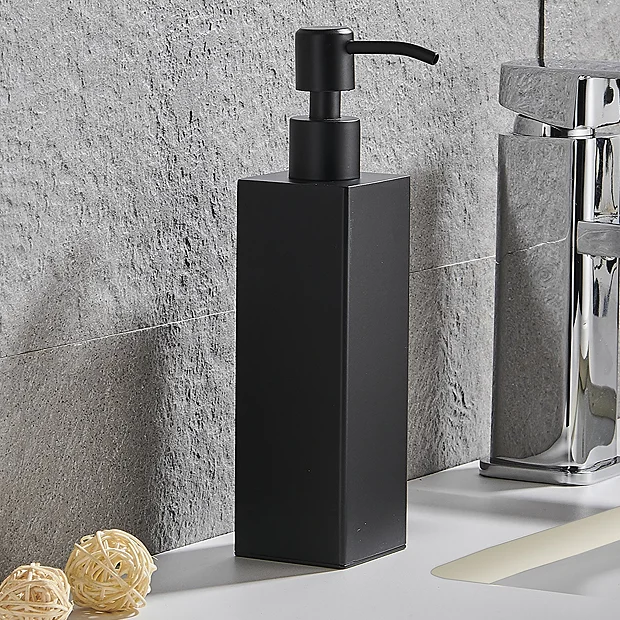 Arezzo Freestanding Square Soap Dispenser Matt Black 4 Arezzo Freestanding Square Soap Dispenser Matt Black - Image 4