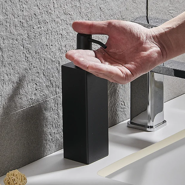 Arezzo Freestanding Square Soap Dispenser Matt Black 5 Arezzo Freestanding Square Soap Dispenser Matt Black - Image 5