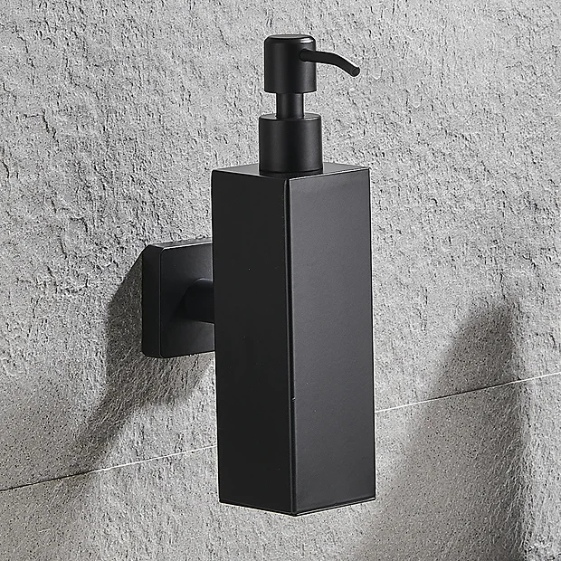 Arezzo Matt Black Square Wall Mounted Soap Dispenser 4 Arezzo Matt Black Square Wall Mounted Soap Dispenser - Image 4