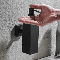 Arezzo Matt Black Square Wall Mounted Soap Dispenser 10 Arezzo Matt Black Square Wall Mounted Soap Dispenser -The Bathroom Shop azsq2mbwd3