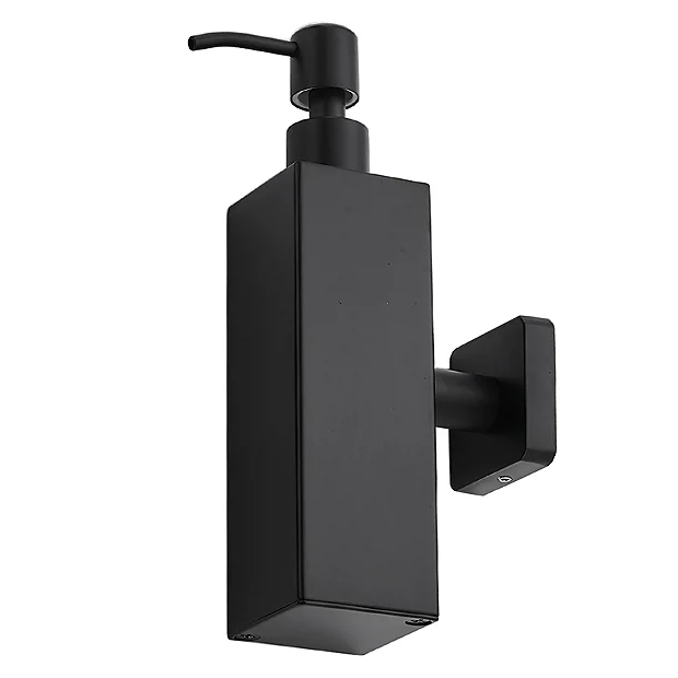 Arezzo Matt Black Square Wall Mounted Soap Dispenser 2 Arezzo Matt Black Square Wall Mounted Soap Dispenser - Image 2