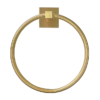 Arezzo Square Plate Wall Mounted Towel Ring Brushed Brass