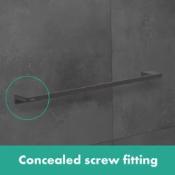 Hansgrohe AddStoris Matt Black Single Towel Rail 6 Hansgrohe AddStoris Matt Black Single Towel Rail -The Bathroom Shop black handle l2