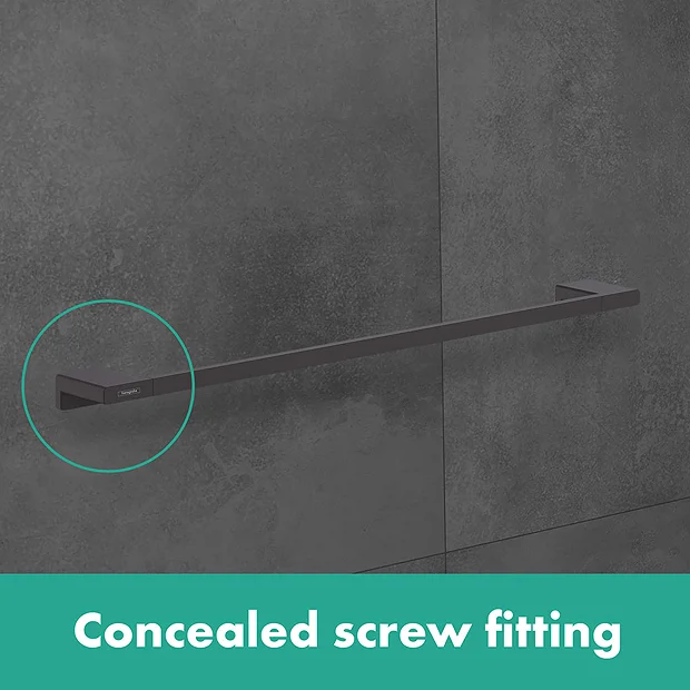 Hansgrohe AddStoris Matt Black Single Towel Rail 3 Hansgrohe AddStoris Matt Black Single Towel Rail - Image 3