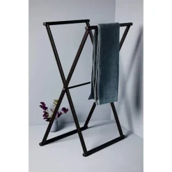 Matt Black Freestanding Foldable Towel Rack