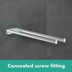 Hansgrohe AddStoris Double Towel Holder - Chrome -The Bathroom Shop chrome l1tr