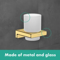 Hansgrohe AddStoris Polished Gold Optic Toothbrush Tumbler -The Bathroom Shop gold lifestyle 1