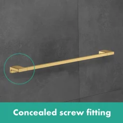 Hansgrohe AddStoris Polished Gold Optic Single Towel Rail -The Bathroom Shop gold lifestyle