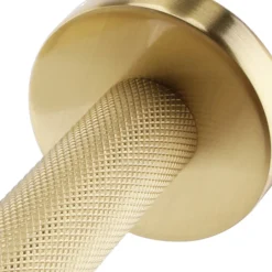 Arezzo 4-Bar Industrial Style Brushed Brass Round Towel Rail -The Bathroom Shop isbbtb d1