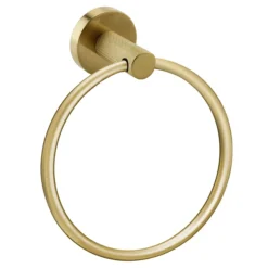 Arezzo Industrial Style Brushed Brass Round Towel Ring -The Bathroom Shop isbbtr d2